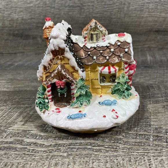 Candle Lite Gingerbread House Christmas Jar Candle Lid Topper Candy Winter - Picture 2 of 7